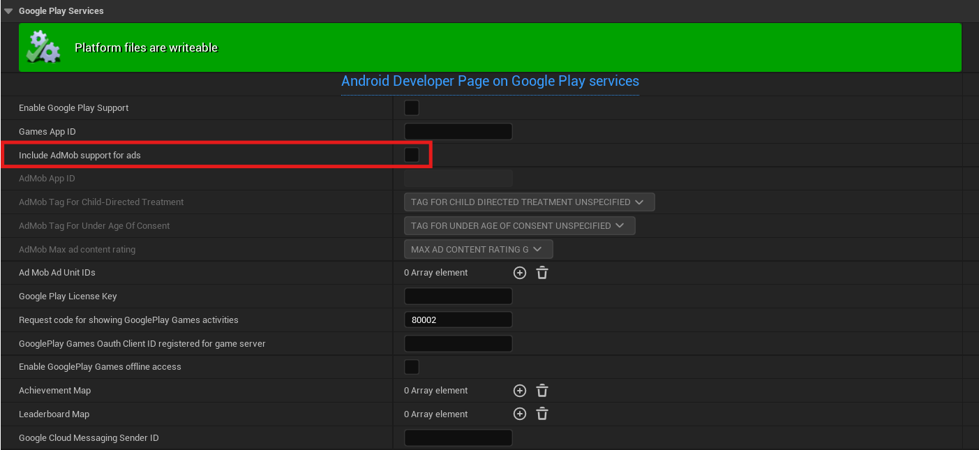 Disable build-in AdMob support